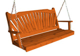 Fan-Back Red Cedar Porch Swing by A&L Furniture