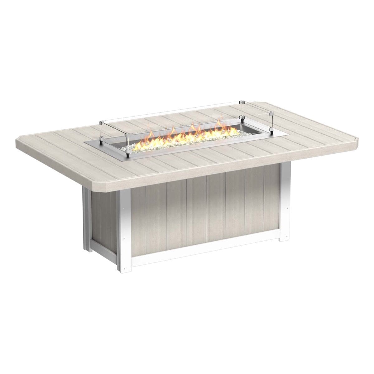 LuxCraft 7 Piece Fire Table & Chairs Dining Set