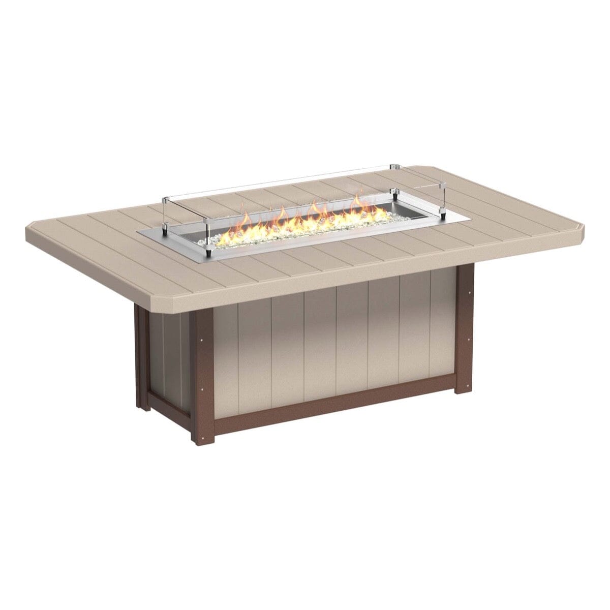 LuxCraft 7 Piece Fire Table & Chairs Dining Set
