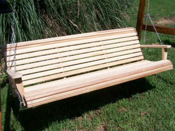 Cypress 7 foot Roll Back Porch Swing