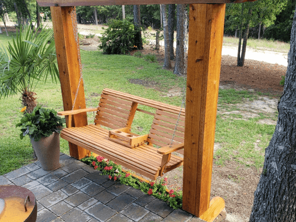 Synthetic wood porch swing deals