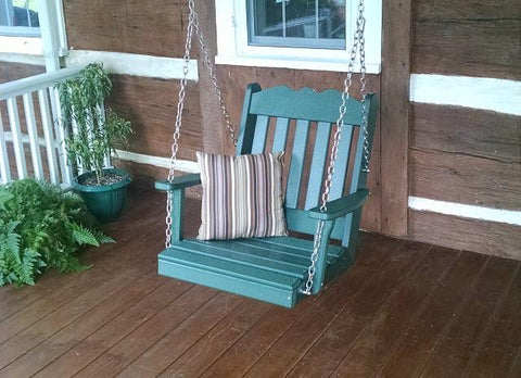 A&L Furniture Royal English Garden Poly/Recycled Plastic Chair Swing 932 - Magnolia Porch Swings
 - 1