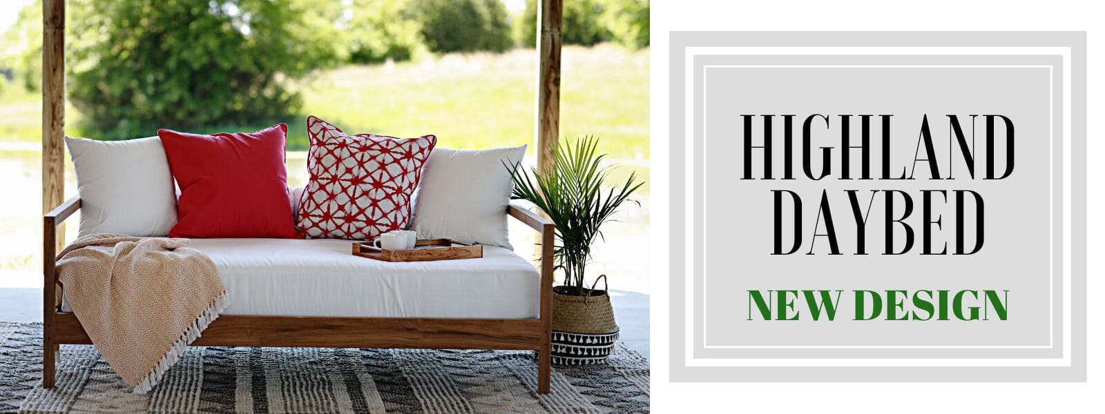 New Highland Teak Outdoor Daybed - Magnolia Porch Swings