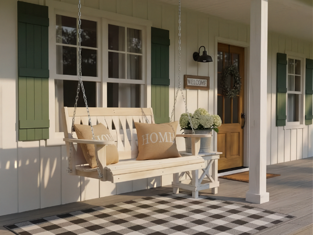 LA Cypress 4 Foot Diamond Back Porch Swing