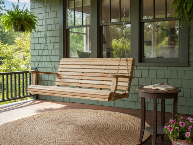 Cypress 4 foot Roll Back Porch Swing
