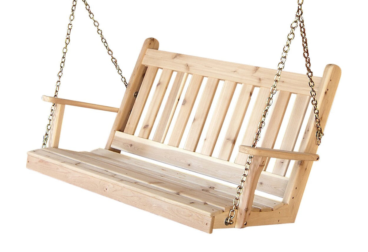 Cedar 4' Traditional English Swing & A-Frame Set – Magnolia Porch Swings