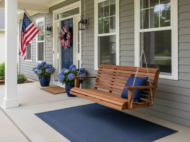 Cypress 5 foot Roll Back Porch Swing