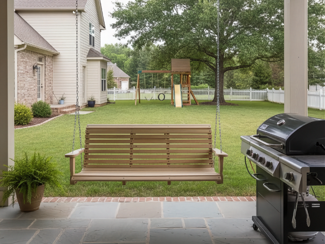 Cypress 6 Foot Flip Console Porch Swing