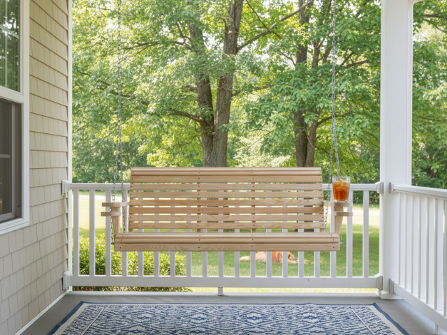 Cypress 6 foot Roll Back Porch Swing