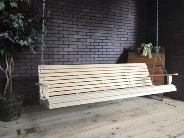 Cypress 7 foot Roll Back Porch Swing