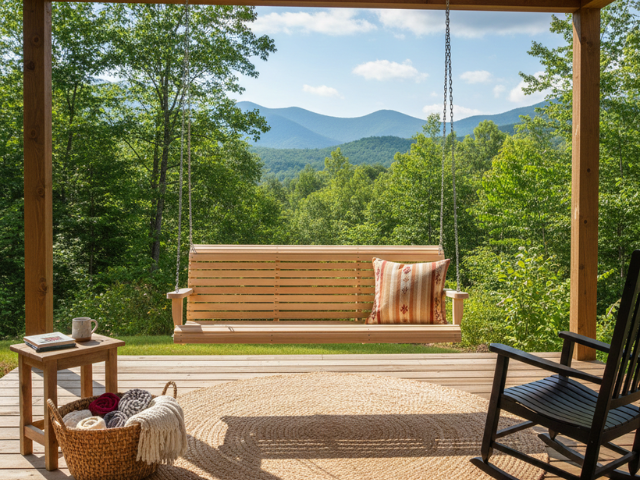 Cypress 7 foot Roll Back Porch Swing