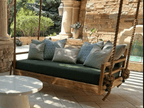 Contemporary Teak Porch Bed Swing – Shadow Ridge Design | Handcrafted in the USA
