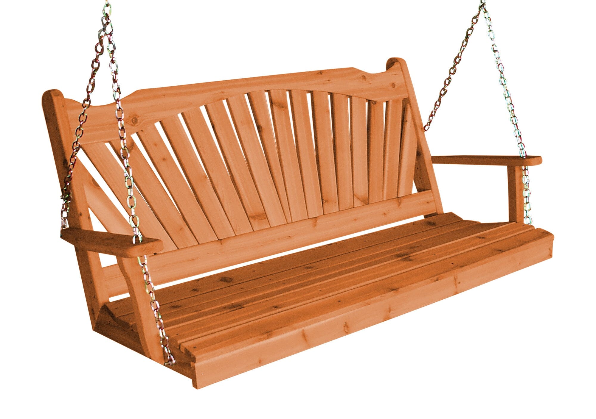 Fan-Back Red Cedar Porch Swing