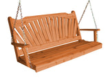 Fan-Back Red Cedar Porch Swing by A&L Furniture