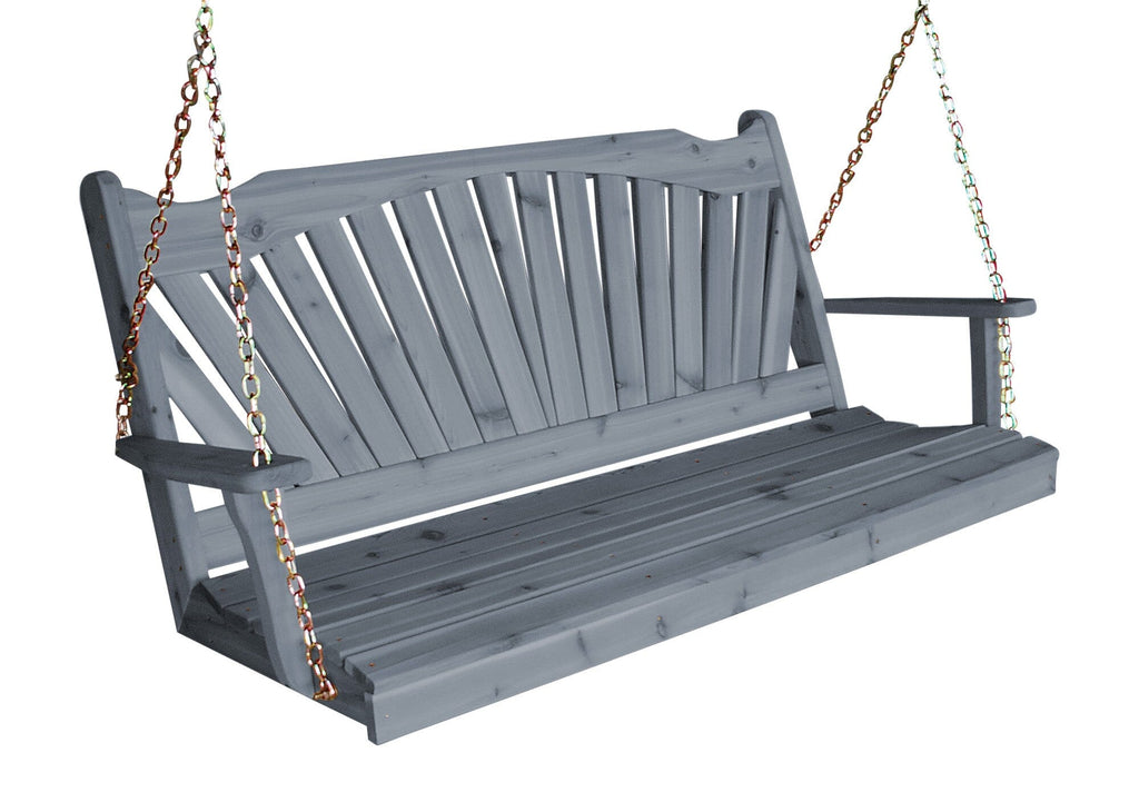 Fan-Back Red Cedar Porch Swing