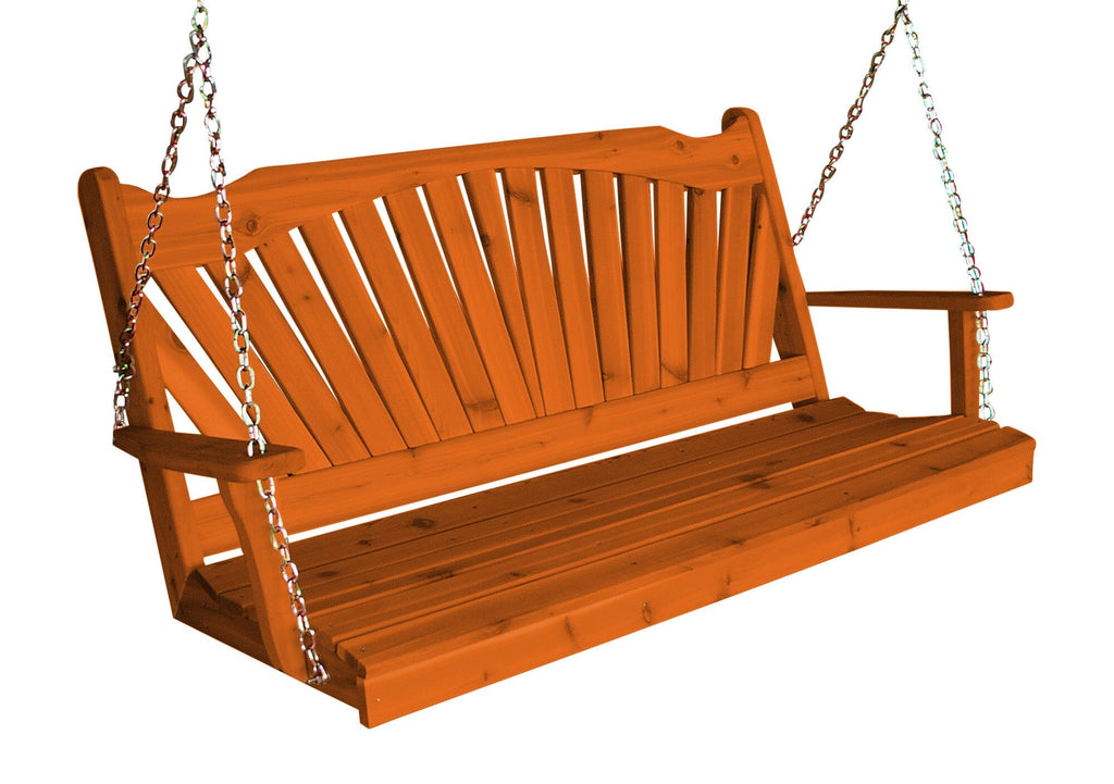 Fan-Back Red Cedar Porch Swing
