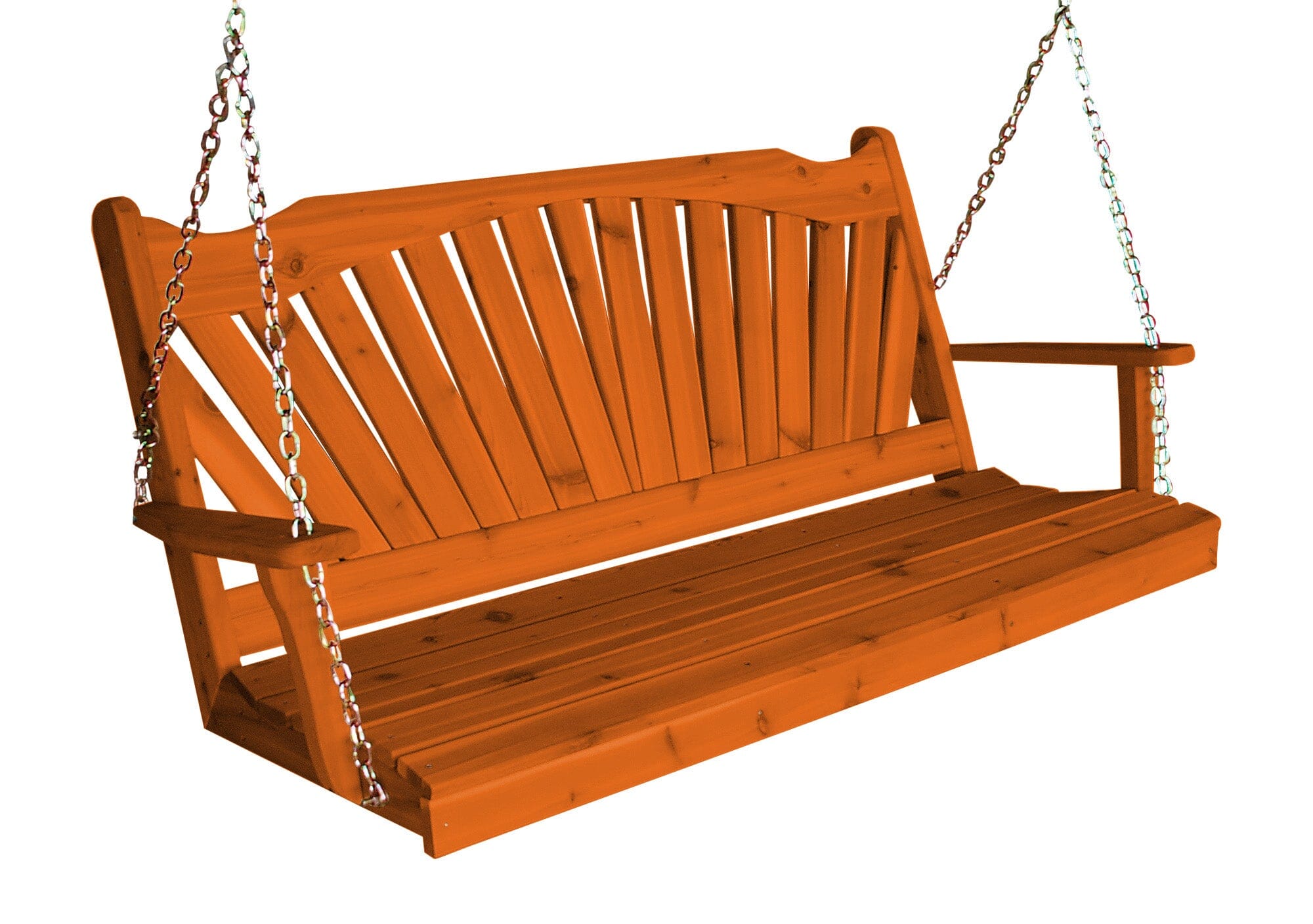 Fan-Back Red Cedar Porch Swing