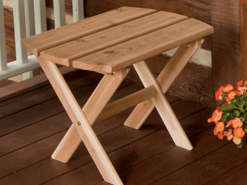 Cedar Folding Oval End Table