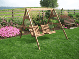 Cedar A-Frame & 2 Traditional English Chair Swings Set