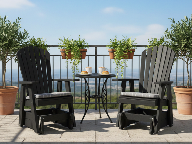 Poly Fanback Adirondack Glider