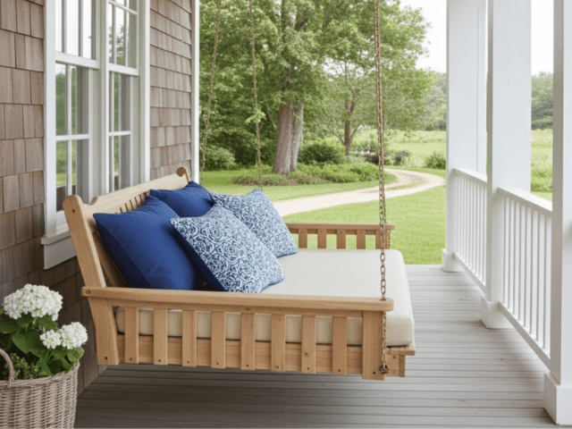Fanback Red Cedar Swing Bed