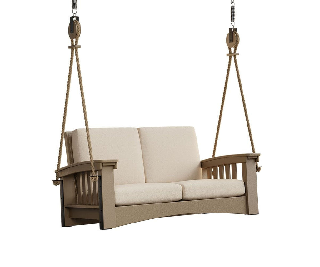 Mission Style Deep Seating Poly Sofa Swing with Cushions