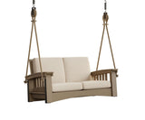 Mission Style Deep Seating Poly Porch Swing with Cushions