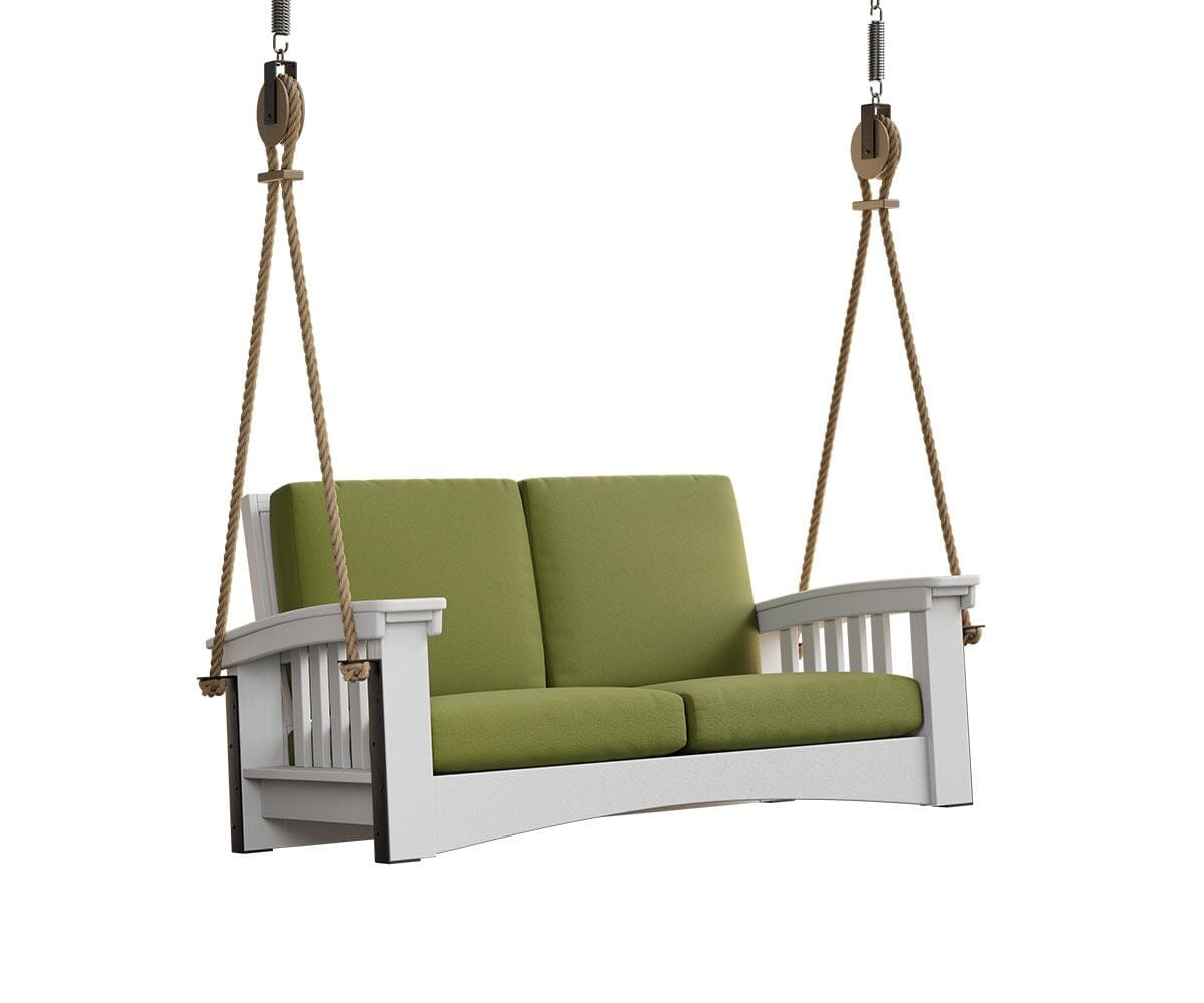Mission-Style Deep Seating Cypress Porch Swing with Cushions