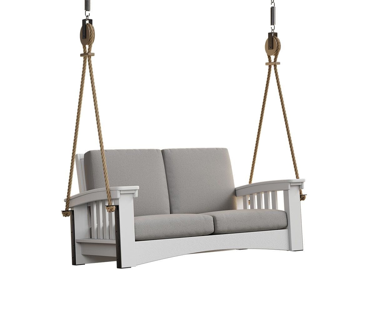 Mission Style Deep Seating Poly Sofa Swing with Cushions