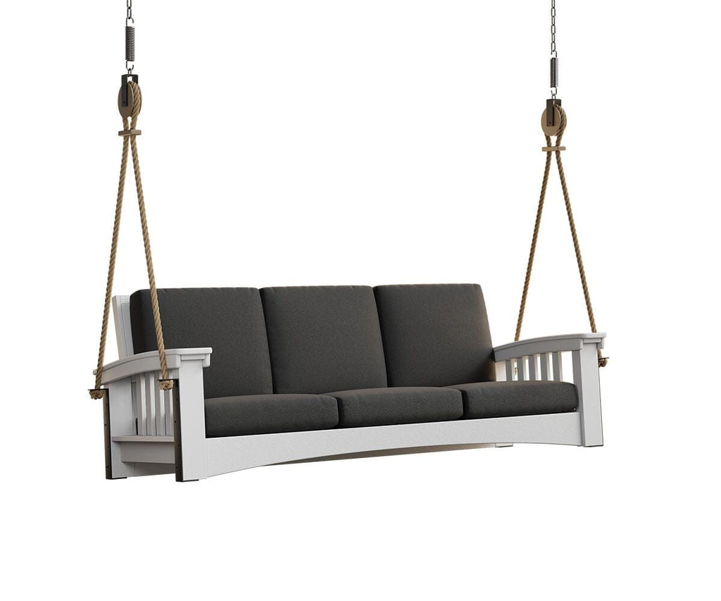 Mission-Style Deep Seating Cypress Porch Swing with Cushions