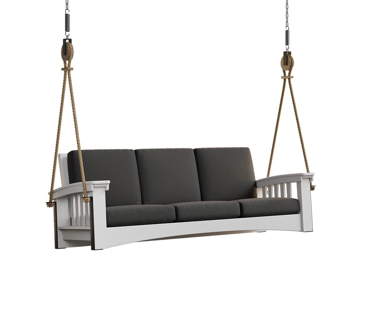 Mission-Style Deep Seating Cypress Porch Swing with Cushions