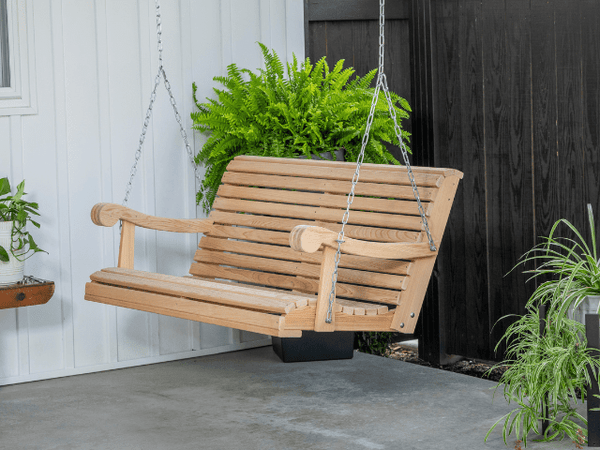 Amish Made Cypress 4 Foot Grandpa Swing | Magnolia Porch Swings
