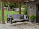 Mission Style Deep Seating Poly Porch Swing with Cushions
