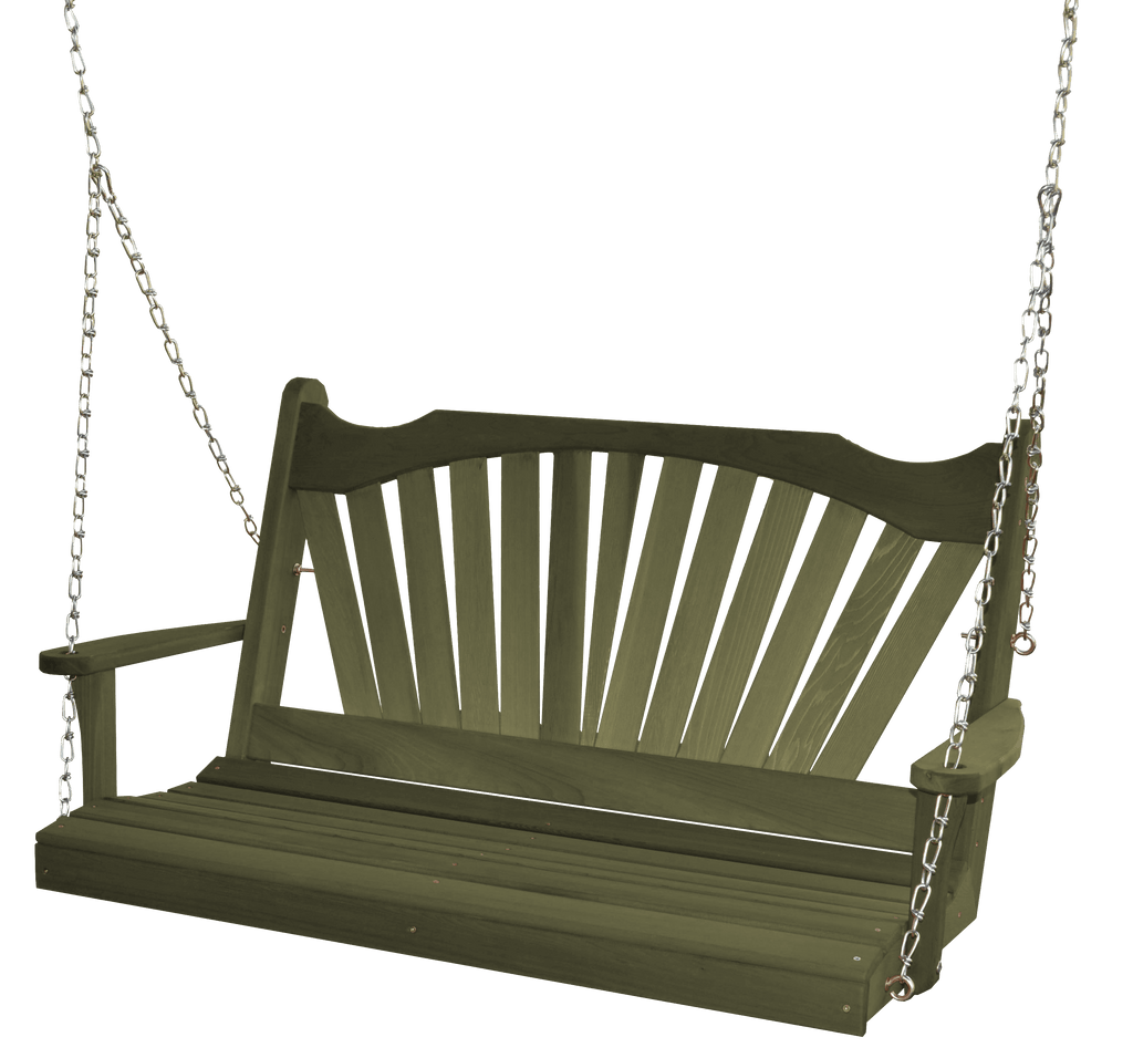 Fan-Back Red Cedar Porch Swing