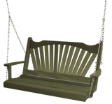 Fan-Back Red Cedar Porch Swing by A&L Furniture