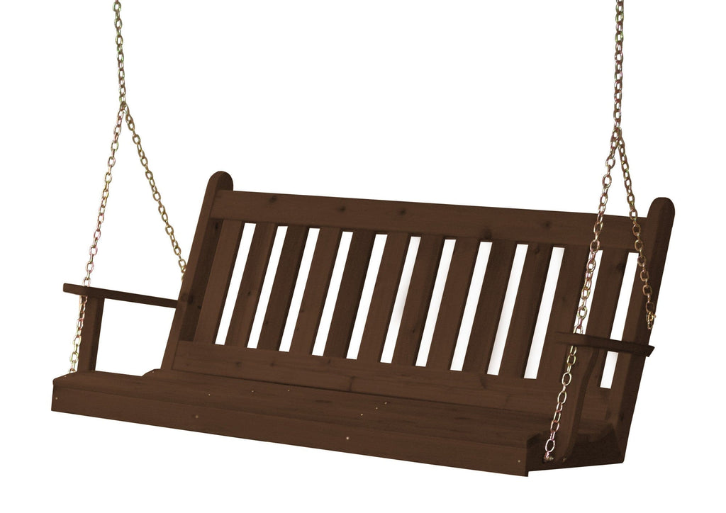 Traditional English Red Cedar Porch Swing