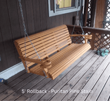 Cypress 4 foot Roll Back Porch Swing