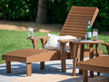 LuxCraft Poly Chaise Lounge - Premium Woodgrain Finish