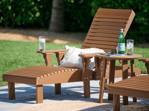 LuxCraft Poly Chaise Lounge - Premium Woodgrain Finish