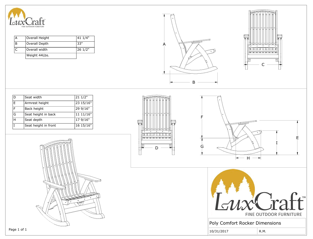 LuxCraft Poly Comfort Rocker