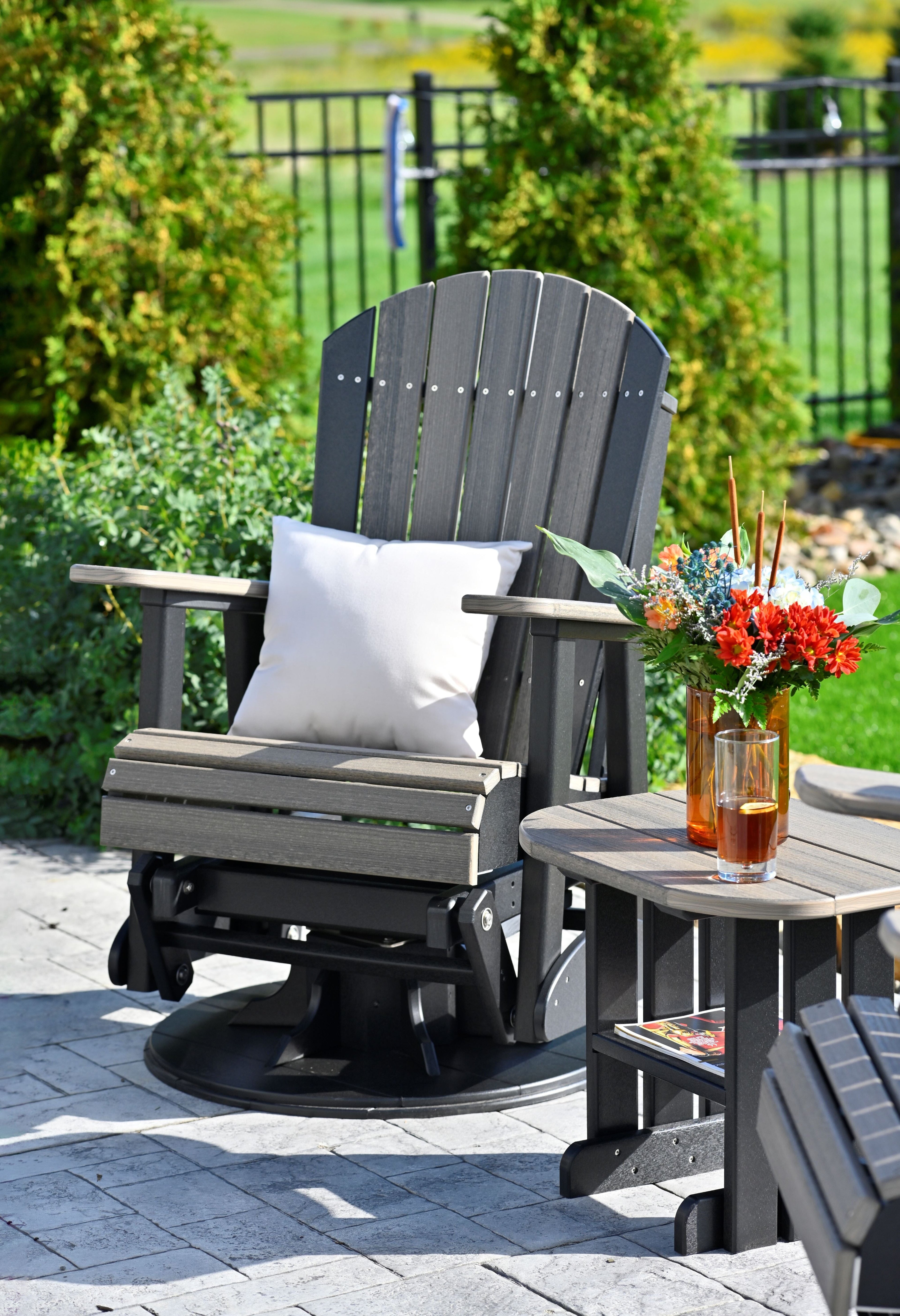 LuxCraft Poly 2' Swivel Adirondack Glider