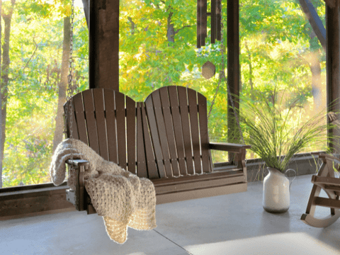 LuxCraft Adirondack Poly Porch Swing 4 Foot
