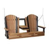 LuxCraft Adirondack Poly Porch Swing with Flip Console - 5 Foot