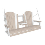 LuxCraft Adirondack Poly Porch Swing with Flip Console - 5 Foot