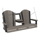 LuxCraft Adirondack Poly Porch Swing with Flip Console - 5 Foot