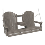 LuxCraft Adirondack Poly Porch Swing with Flip Console - 5 Foot