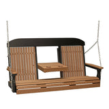 LuxCraft Classic Poly Porch Swing  with Flip Console - 5 Foot