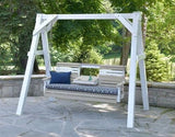 LuxCraft Plain Poly Porch Swing with Flip Down Console - 5 Foot