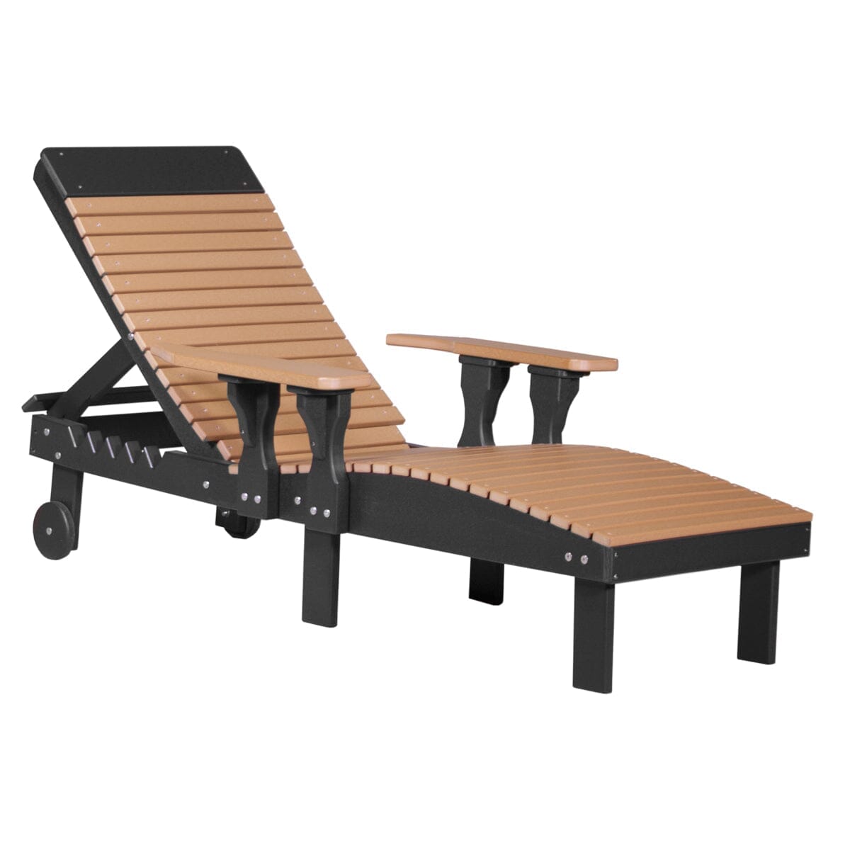 LuxCraft Poly Chaise Lounge - Premium Woodgrain Finish