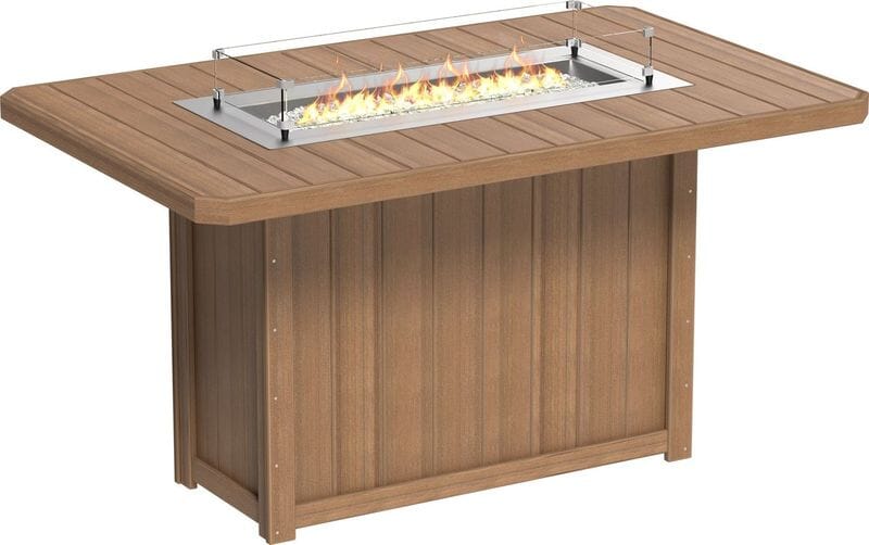 LuxCraft 7 Piece Fire Table & Chairs Dining Set